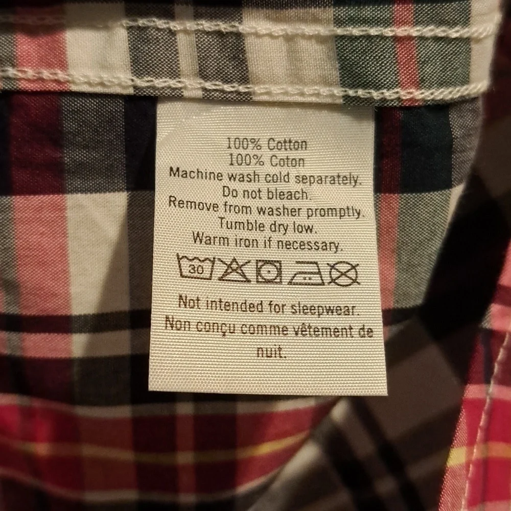 Janie and Jack boys size 3-6 months blue, red and white plaid 1 pocket shirt - Picture 4 of 6